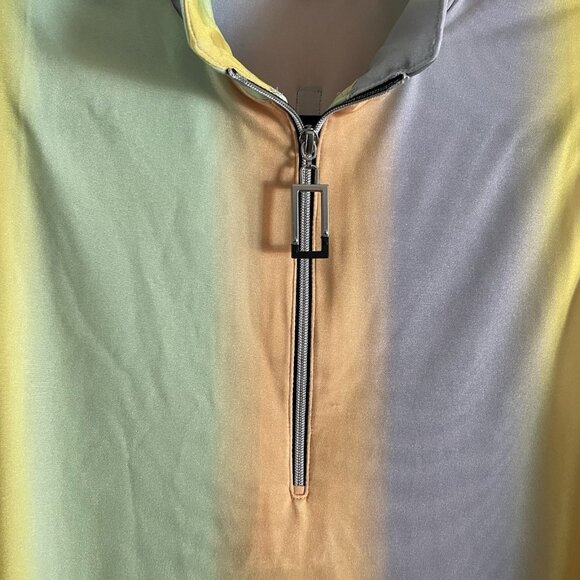 Jamie Sadock Women M Golf Athletic Stratus Ombre Striped Sleeveless 1/4 Zip Top - Picture 8 of 14